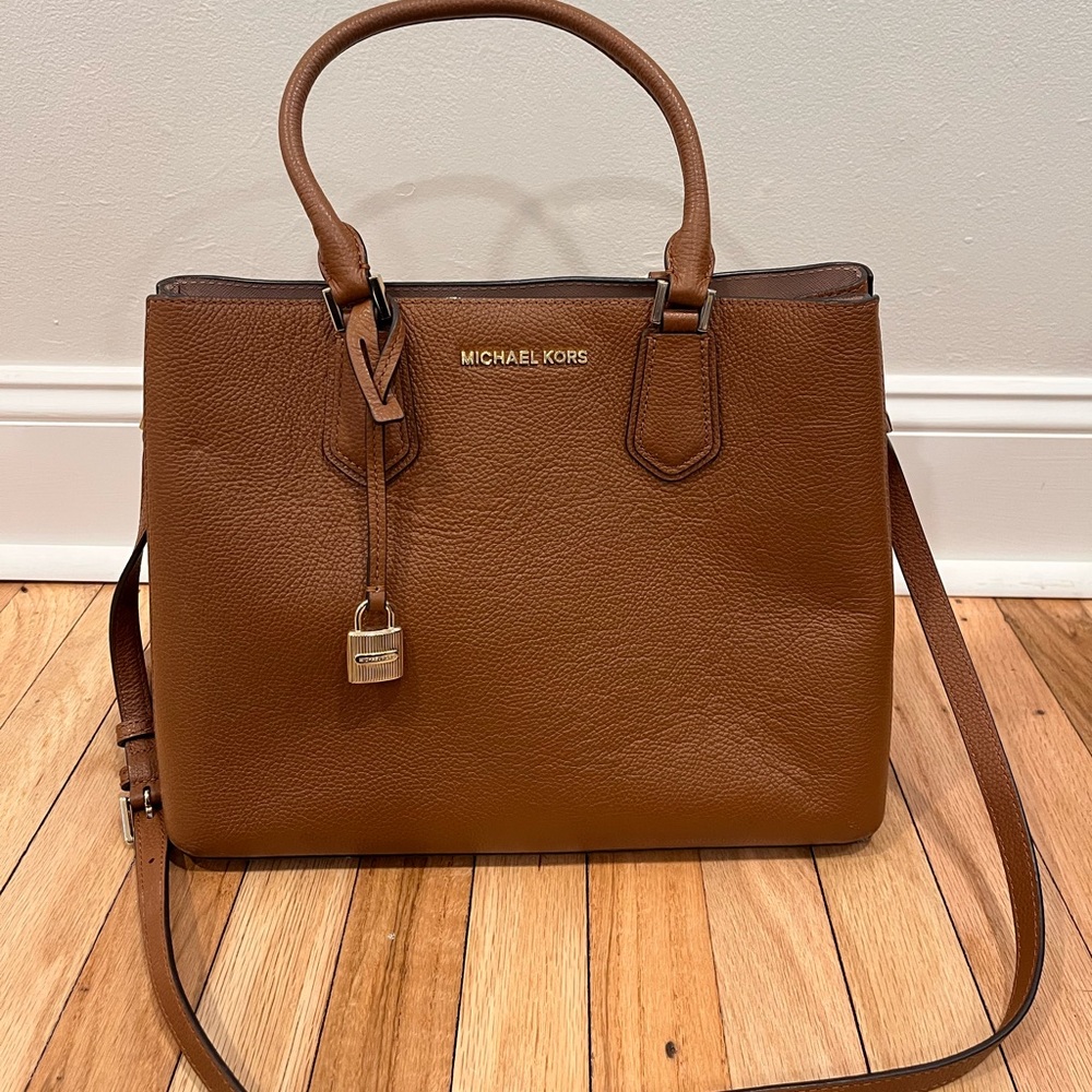 Michael Kors Leather Top Handle Bag with Crossbody Strap